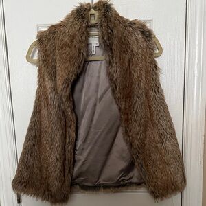 BCBGMaxAzria Brown Faux Fur Vest